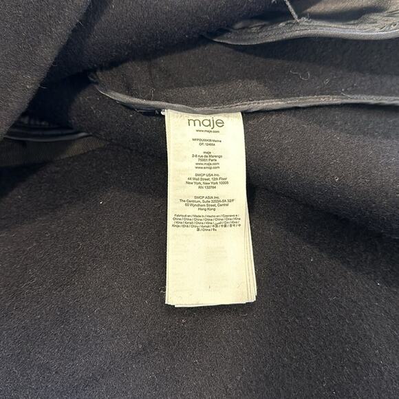 Maje Hooded Wool Blend Coat - Picture 14 of 14